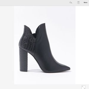 Black leather booties